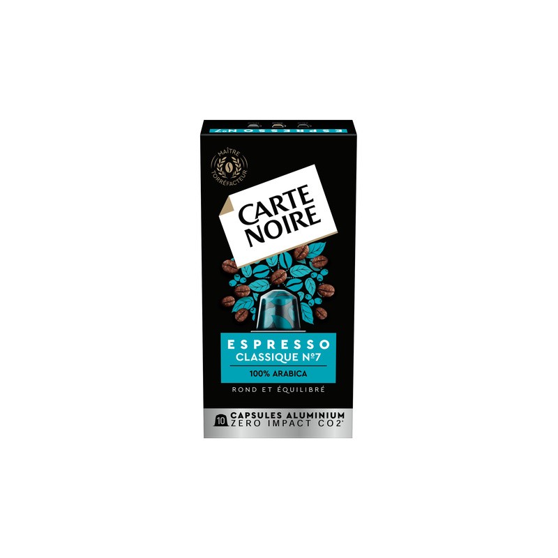 CARTE NOIRE - Capsules Aluminium Classique N°7 x10 - 55g